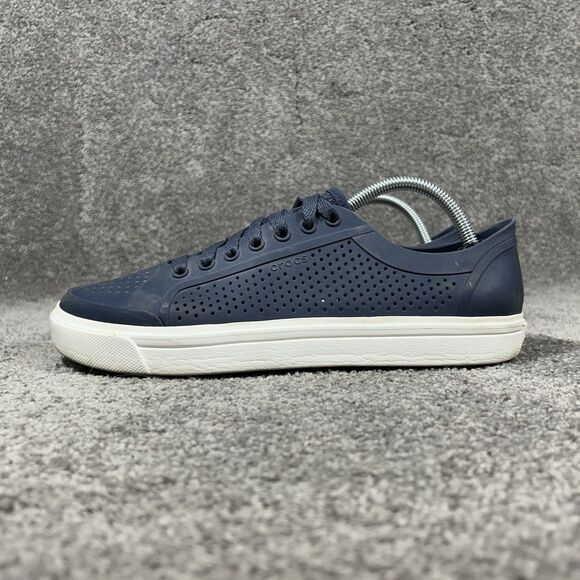 Crocs Citilane Roka Court 204872 Mens Size 9 Navy Blues Perforated Slip On Shoes - Picture 5 of 10